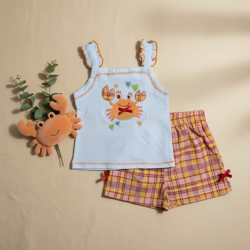 New Without Tags Nanette Baby Girl Summer outfit set Shirt Shorts 6 9 months